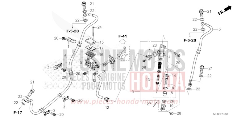 REAR BRAKE MASTER CYLINDER von Hornet 750 MAT BALLISTIC BLACK METALLIC (NHA86) von 2025